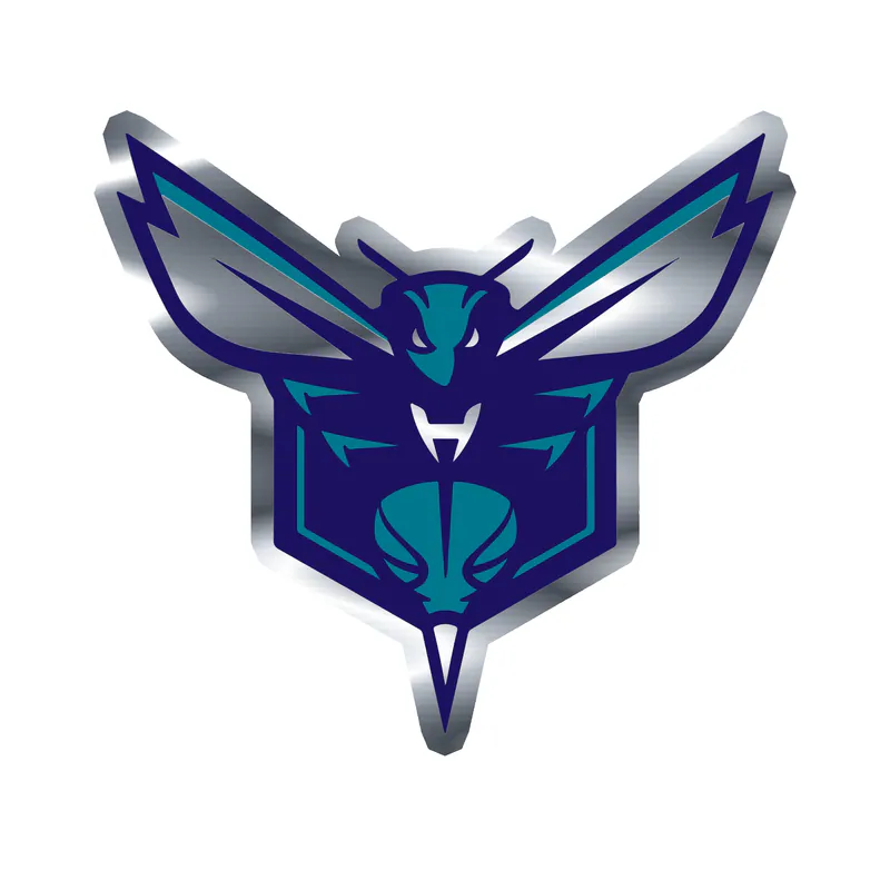 Charlotte hornets - Image 2 - Silver Chrome Vinyl Sticker - Custom Size