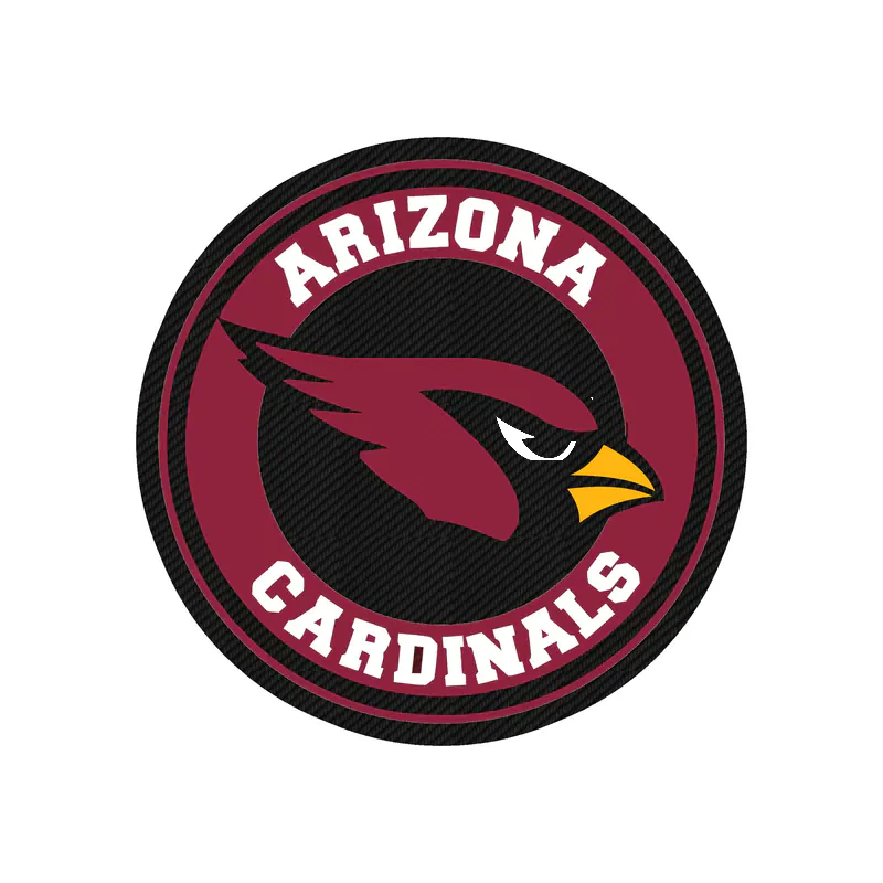 Arizona Cardinals - White Circle - Carbon Fiber Vinyl Sticker - Custom Size