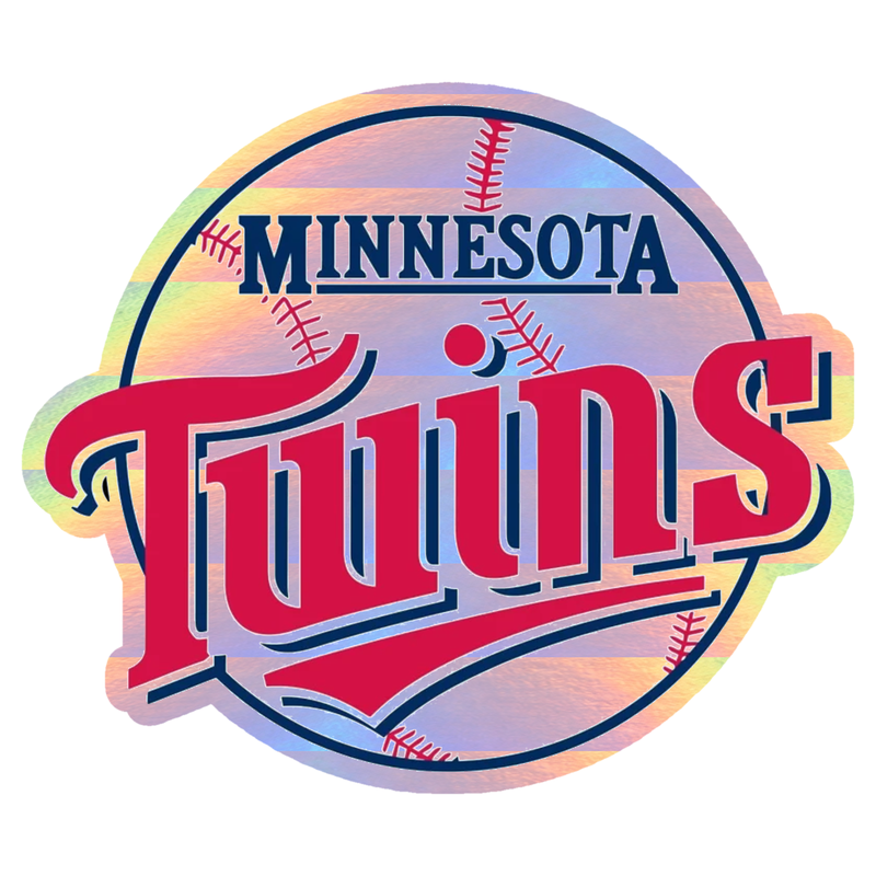 Minnesota Twins - Baseball With Name - Holographic Vinyl Sticker - Custom Size