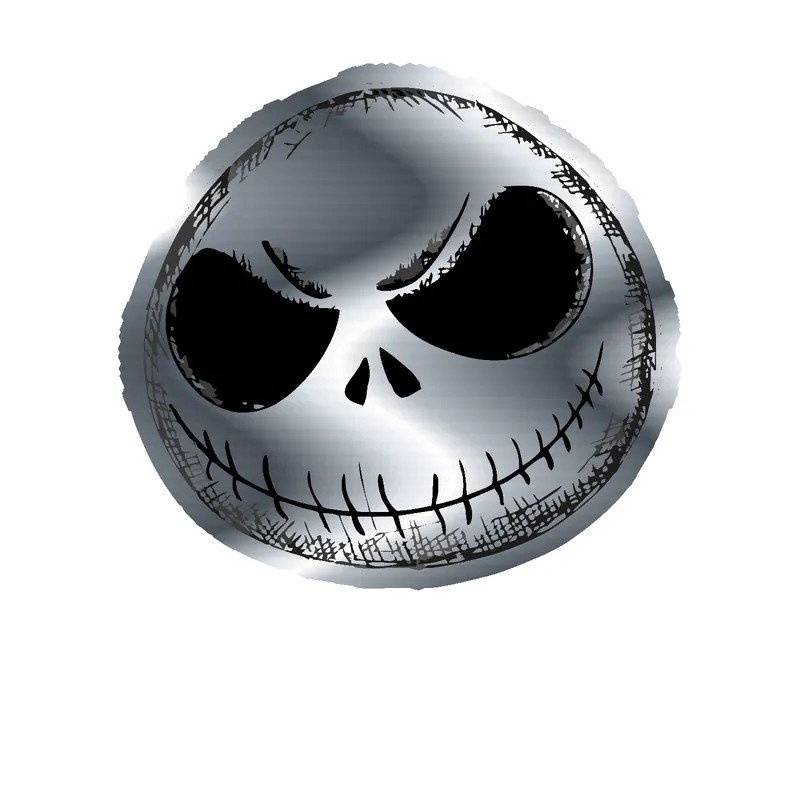 Nightmare Before Christmas Silver Chrome Vinyl Sticker - Custom Size