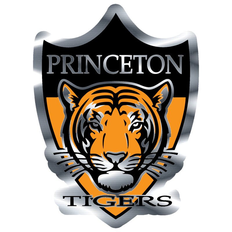 Princeton Tigers - Silver Chrome Vinyl Decal - Custom Size