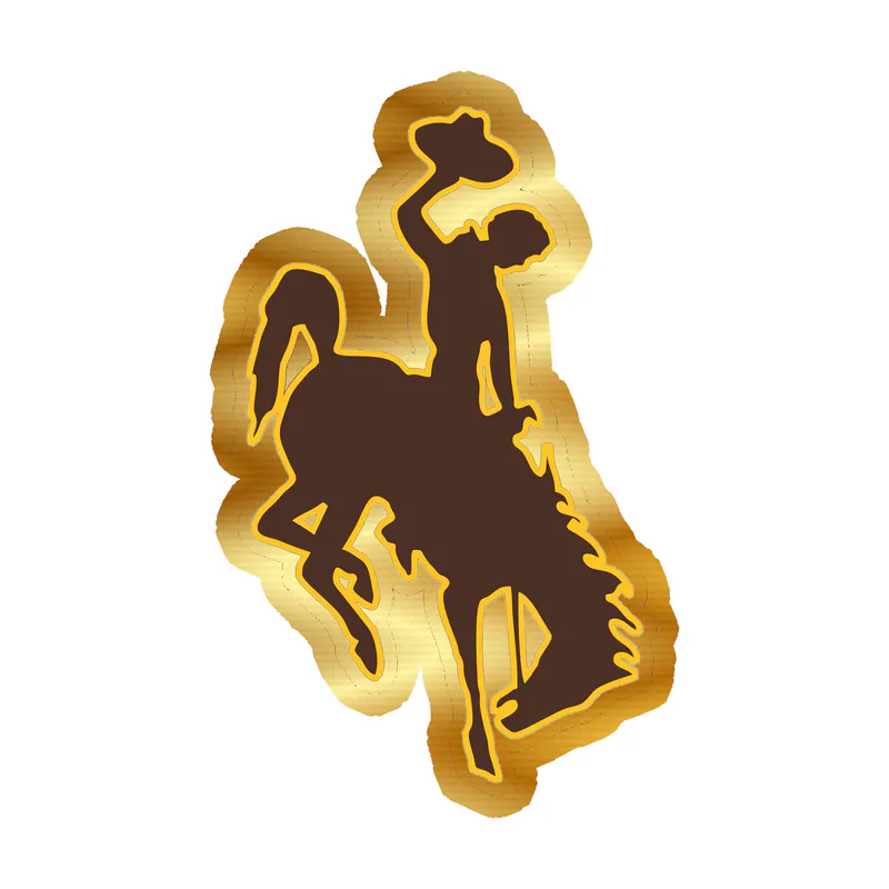 University of Wyoming - Image 2 - Gold Chrome Vinyl Decal - Custom Size