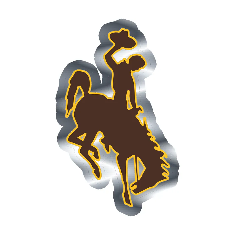University of Wyoming - Image 2 - Silver Chrome Vinyl Decal - Custom Size