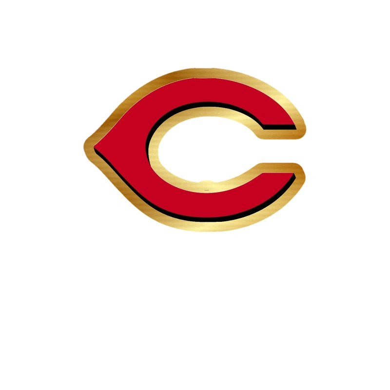 Cincinnati Reds - Red C - Gold Chrome Vinyl Sticker - Custom Size