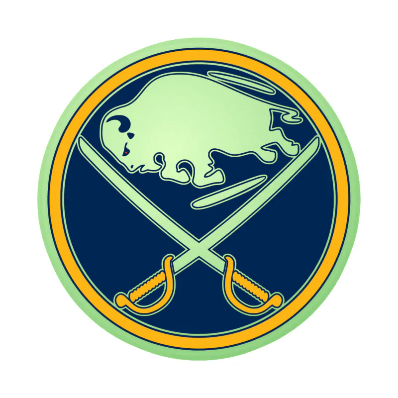 Buffalo Sabres - Dark Blue Circle - Glow in the Dark Vinyl Sticker - Custom Size