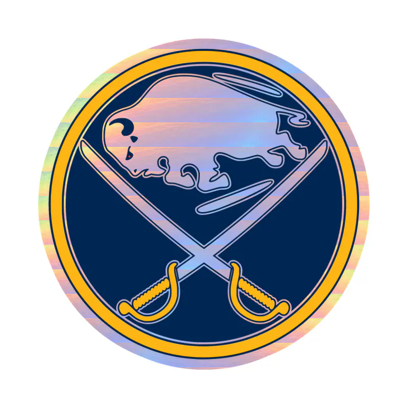 Buffalo Sabres - Dark Blue Circle - Holographic Vinyl Sticker - Custom Size