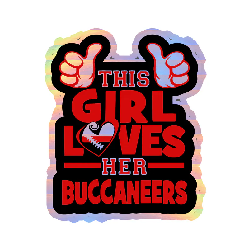Tampa Bay Buccaneers - Helmet - Holographic Vinyl Sticker - Custom Size (Copy)