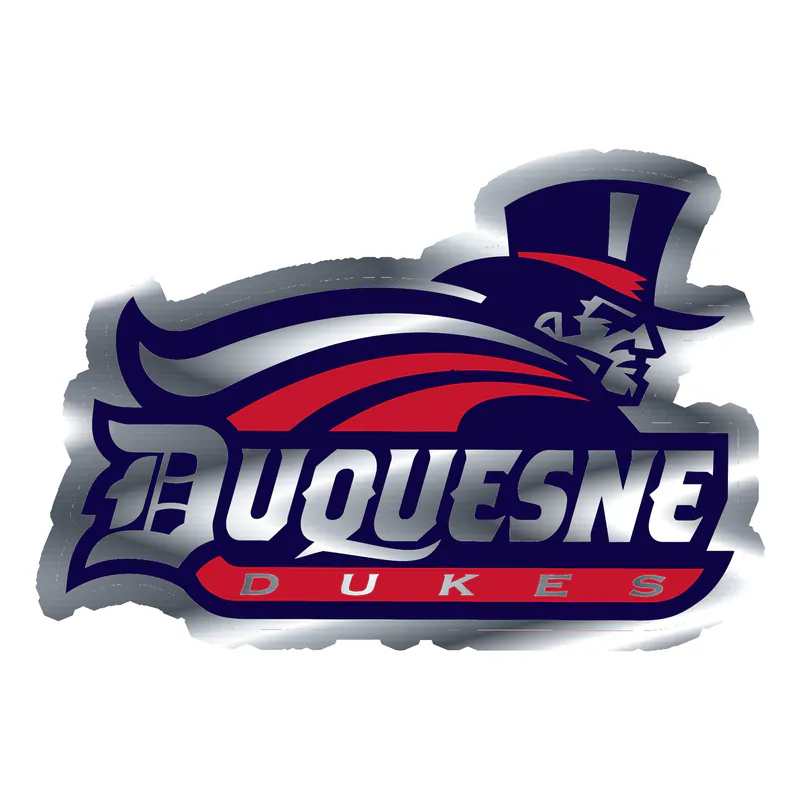 Duquesne Dukes - Silver Chrome Vinyl Decal - Custom Size