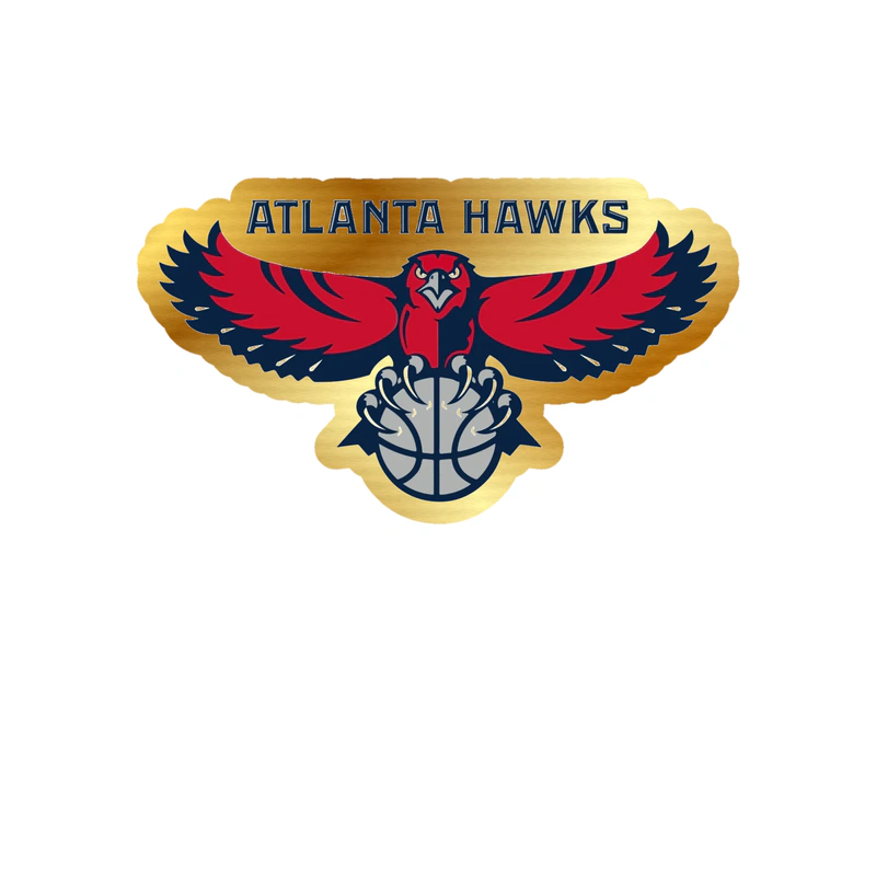 Atlanta Hawks Gold Chrome Vinyl Sticker - Custom Size