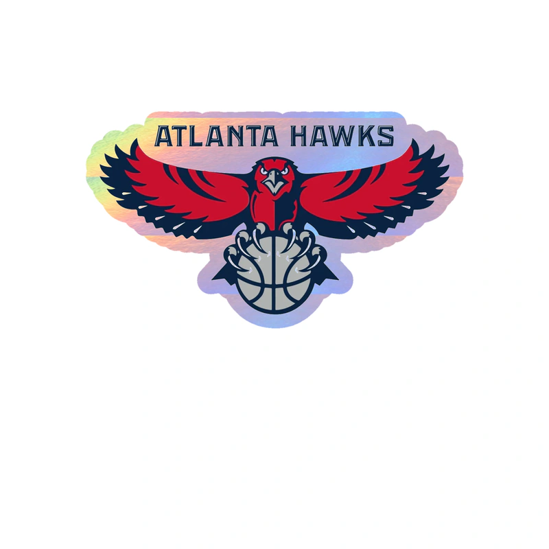 Atlanta Hawks Holographic Vinyl Sticker - Custom Size