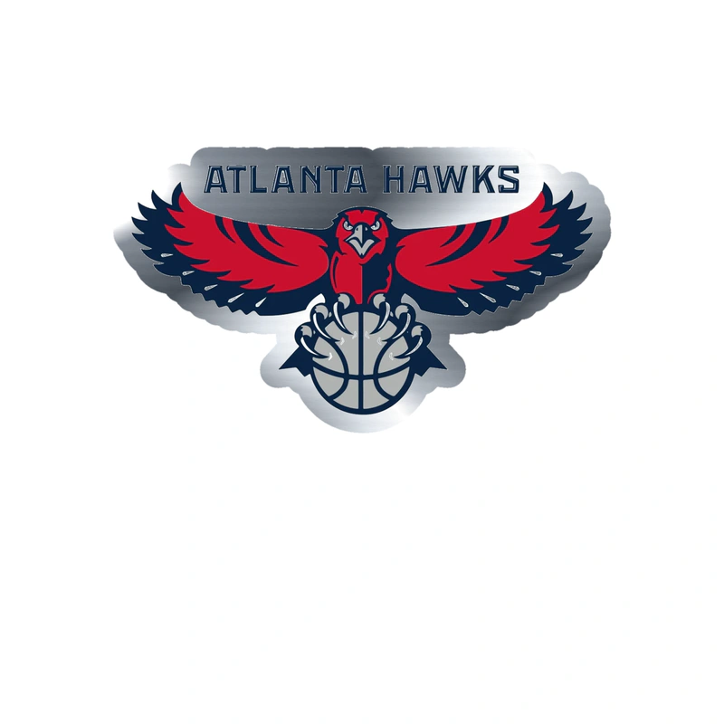 Atlanta Hawks Silver Chrome Vinyl Sticker - Custom Size