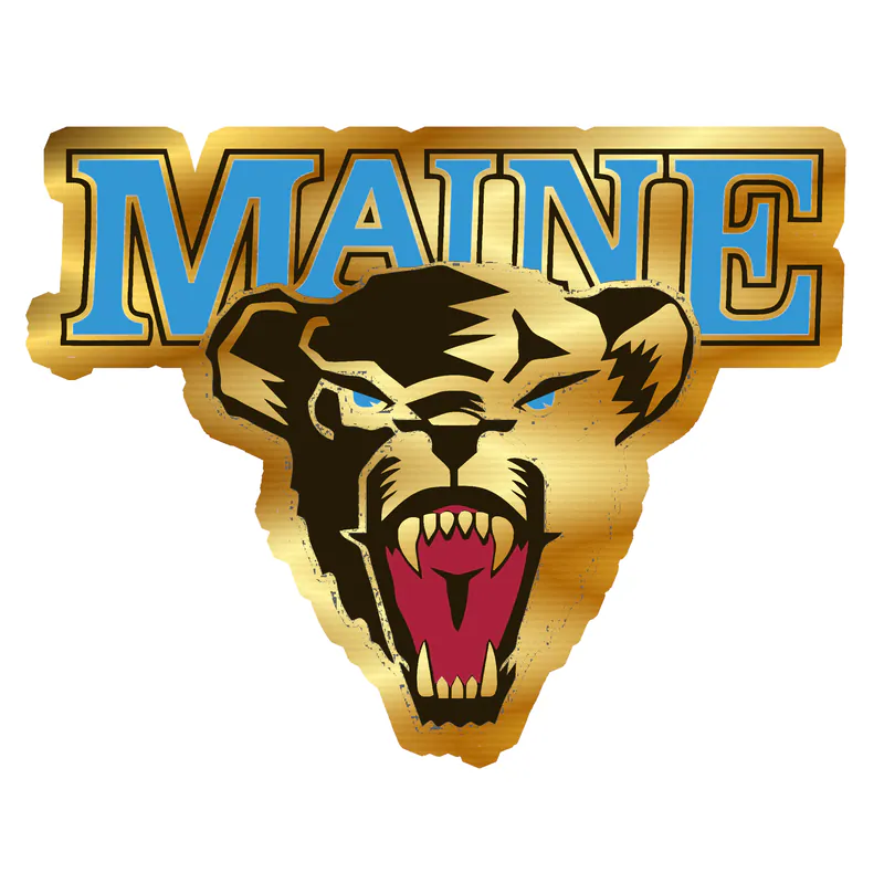 Maine Black Bears Gold Chrome Vinyl Decal - Custom Size