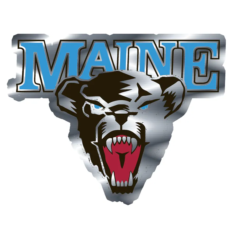 Maine Black Bears Silver Chrome Vinyl Decal - Custom Size