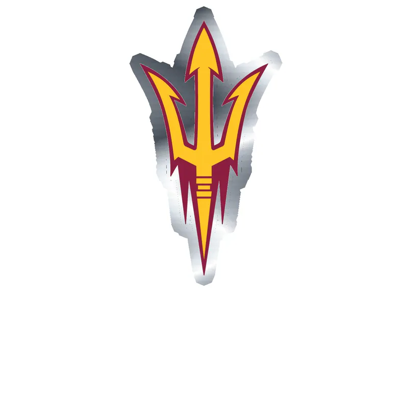 Arizona State Sun Devils - Image 2 - Silver Chrome Vinyl Decal - Custom Size