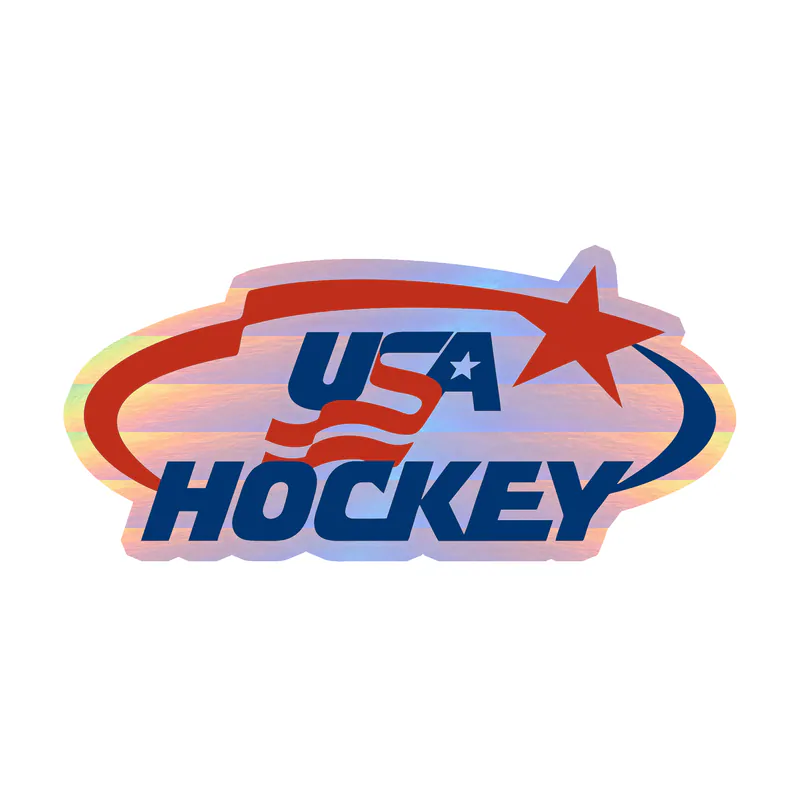 USA Hockey National Team - Image 1 - Holographic Vinyl Sticker - Custom Size