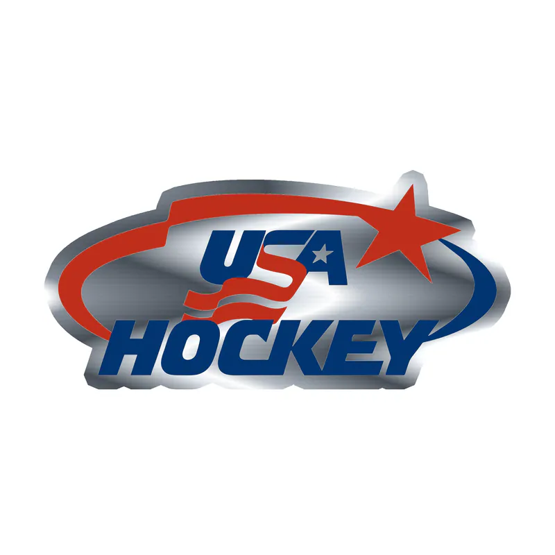 USA Hockey National Team - Image 1 - Silver Chrome Vinyl Sticker - Custom Size