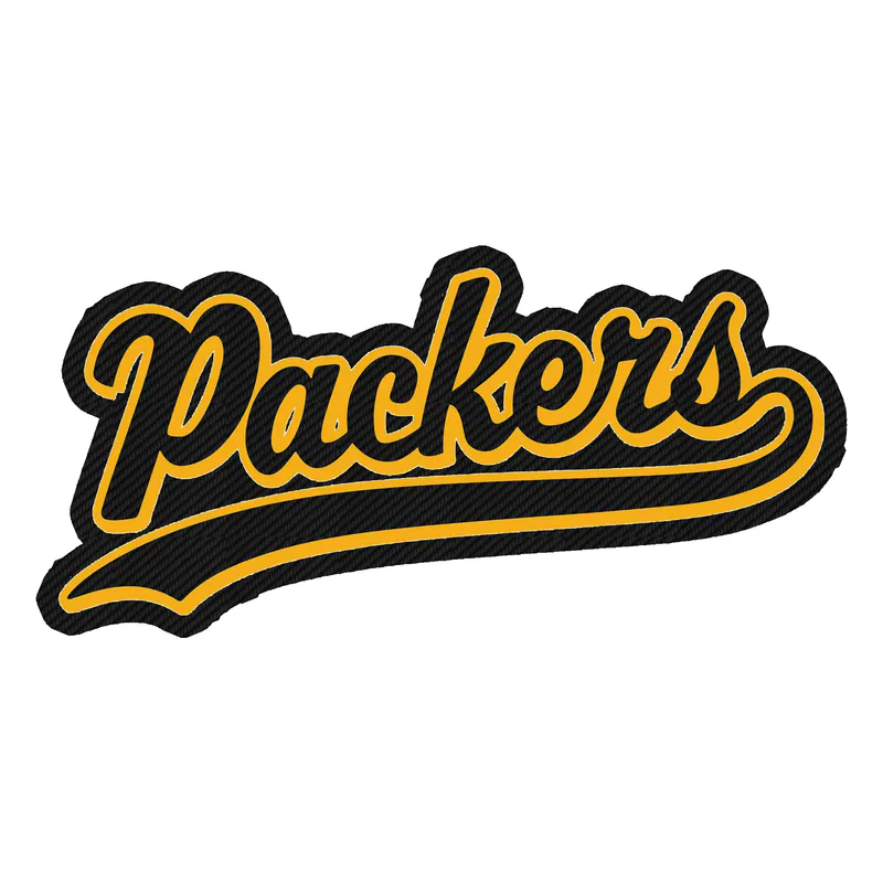 Green Bay Packers - Yellow Packers - Carbon Fiber Vinyl Sticker - Custom Size
