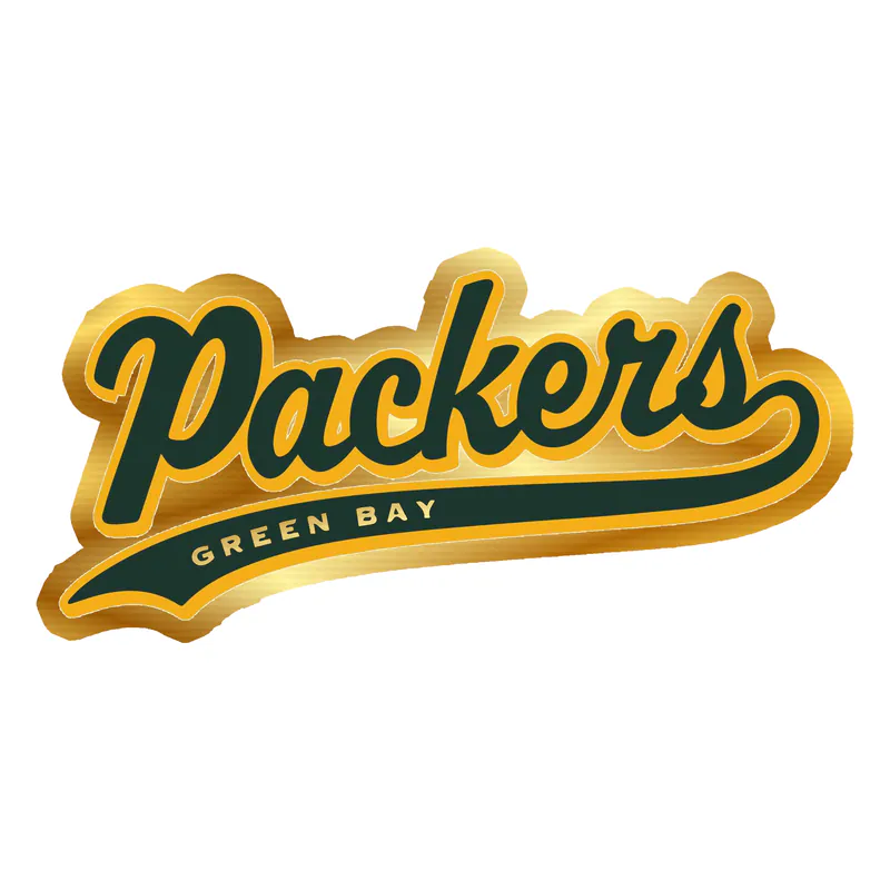 Green Bay Packers - Yellow Packers - Gold Chrome Vinyl Sticker - Custom Size