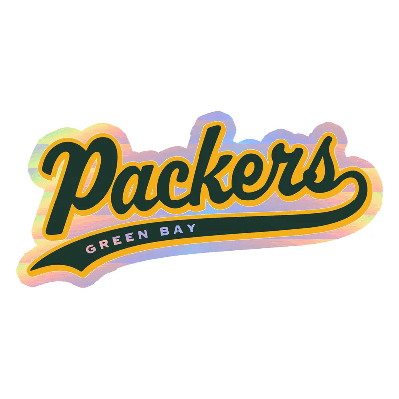 Green Bay Packers - Yellow Packers - Holographic Vinyl Sticker - Custom Size