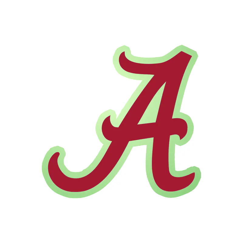 Alabama Crimson Tide - Image 1 - Glow in the Dark Vinyl Decal - Custom Size