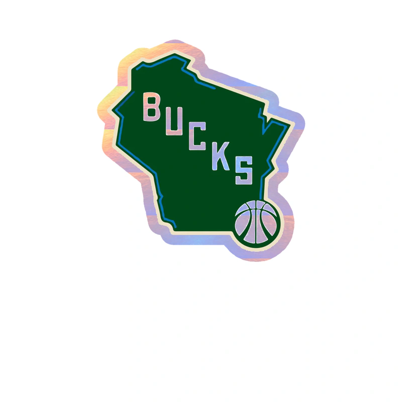 Milwaukee Bucks - Image 5 - Holographic Vinyl Sticker - Custom Size