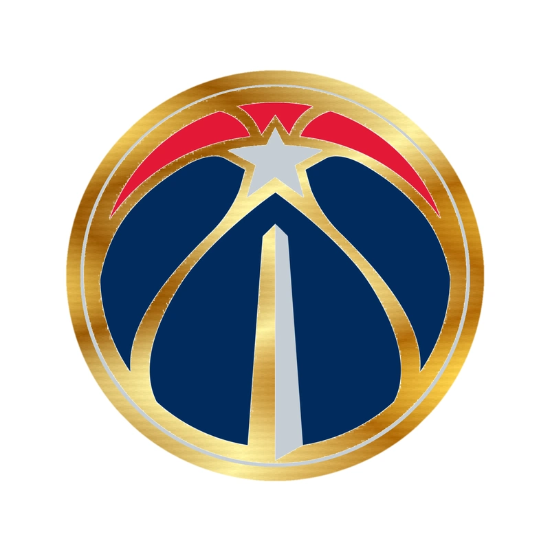 Washington Wizards - BasketBall - Gold Chrome Vinyl Sticker - Custom Size