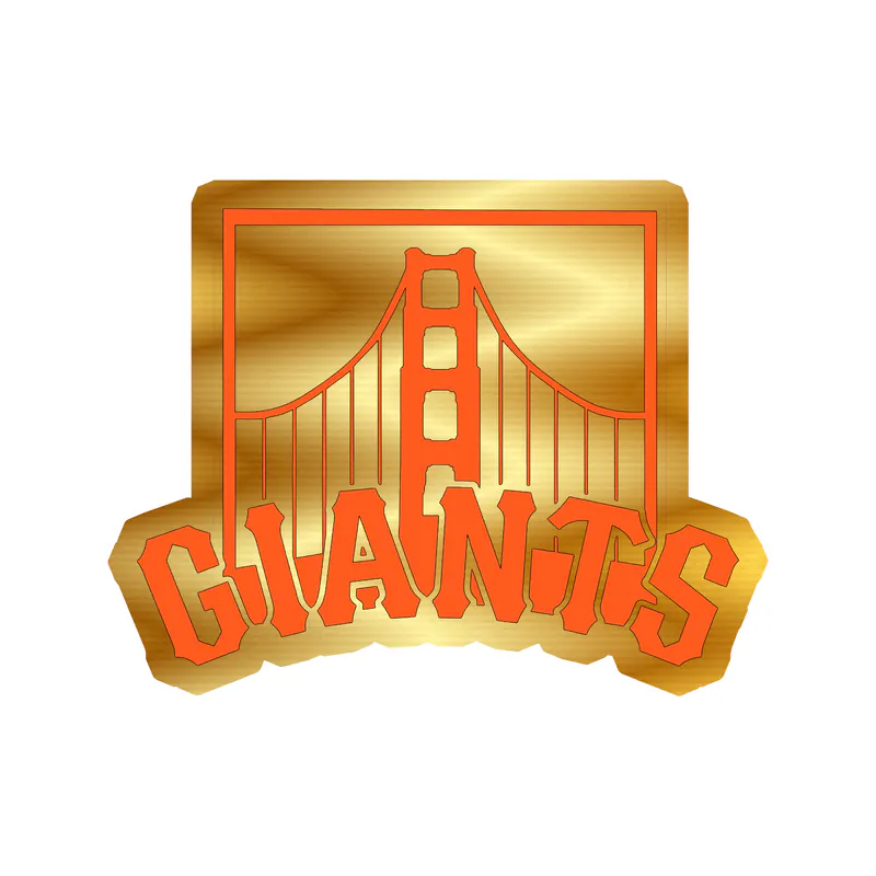 San Francisco Giants - Giants With Bridge - Gold Chrome Vinyl Sticker - Custom Size