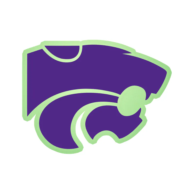 Kansas State Wildcats Full Color Purple Glow in the Dark Vinyl Decal - Custom Size