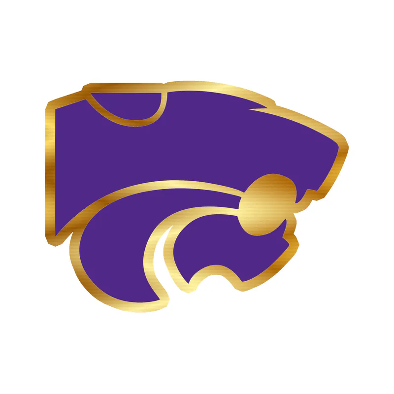 Kansas State Wildcats Full Color Purple Gold Chrome Vinyl Decal - Custom Size