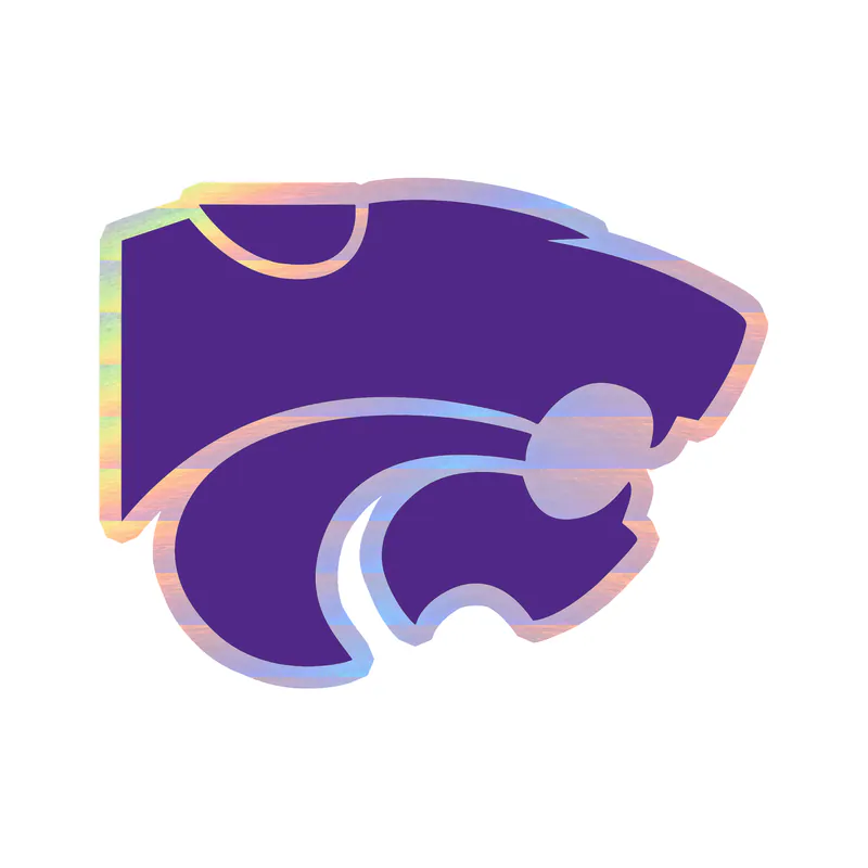 Kansas State Wildcats Full Color Purple Holographic Vinyl Decal - Custom Size