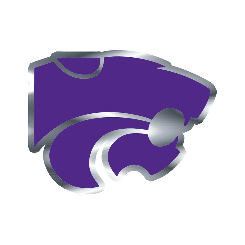 Kansas State Wildcats Full Color Purple Silver Chrome Vinyl Decal - Custom Size