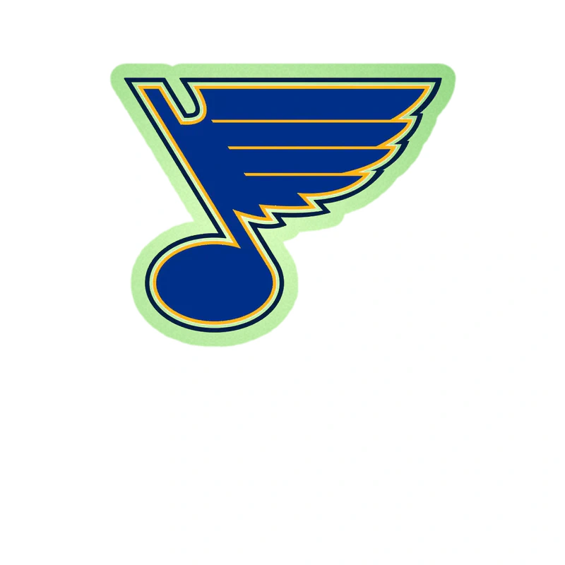 St Louis Blues - Note - Glow in the Dark Vinyl Sticker - Custom Size