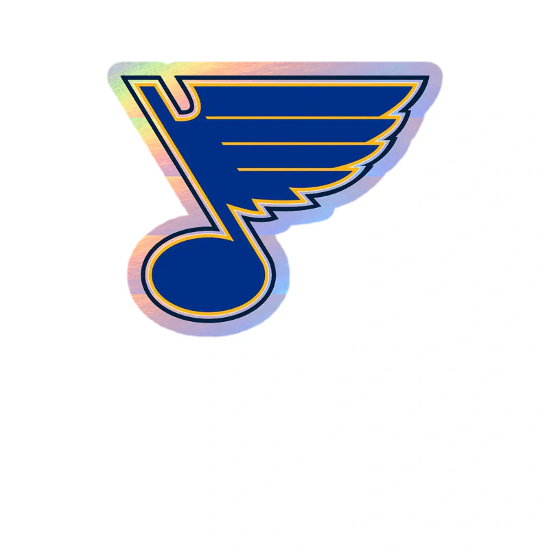 St Louis Blues - Note - Holographic Vinyl Sticker - Custom Size