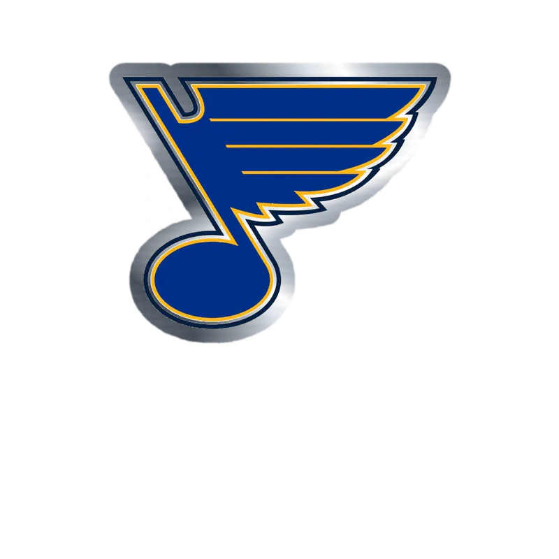 St Louis Blues - Note - Silver Chrome Vinyl Sticker - Custom Size