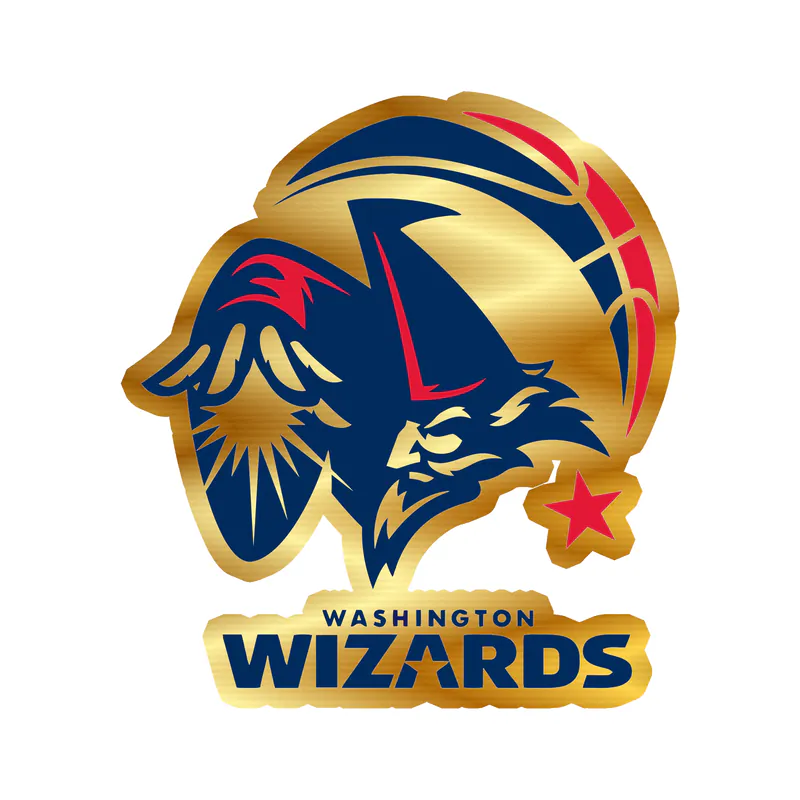 Washington Wizards - Image 4 - Gold Chrome Vinyl Sticker - Custom Size