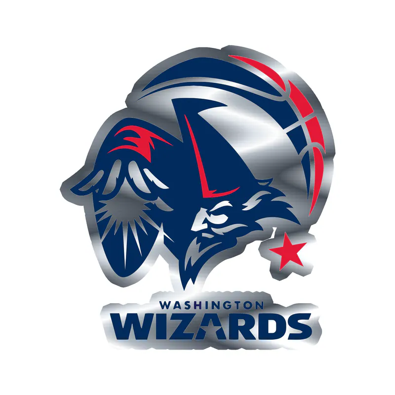Washington Wizards - Image 4 - Silver Chrome Vinyl Sticker - Custom Size