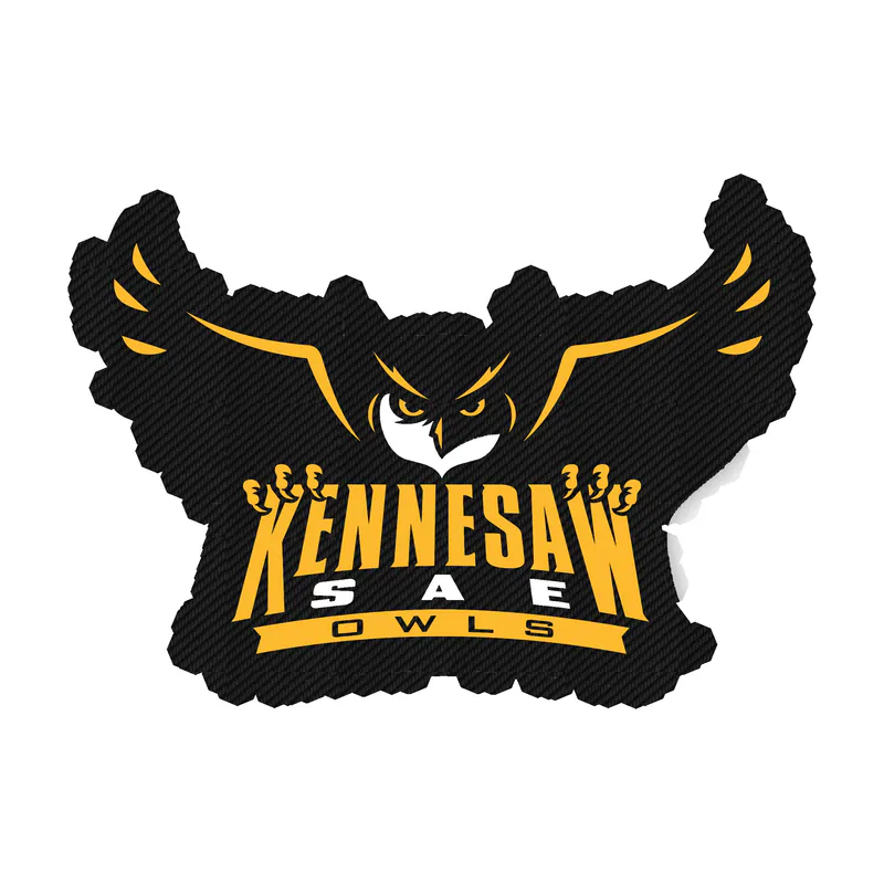 Kennesaw State Owls - Carbon Fiber Vinyl Decal - Custom Size