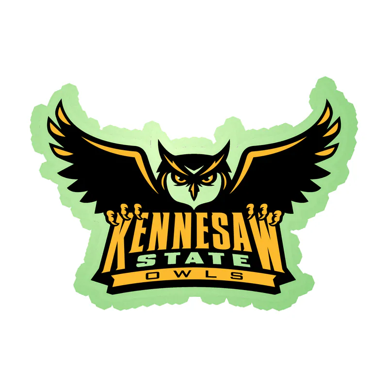 Kennesaw State Owls - Glow in the Dark Vinyl Decal - Custom Size