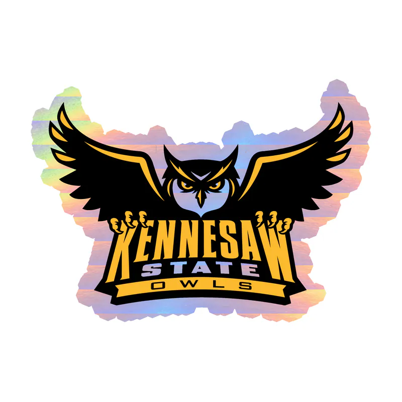 Kennesaw State Owls - Holographic Vinyl Decal - Custom Size