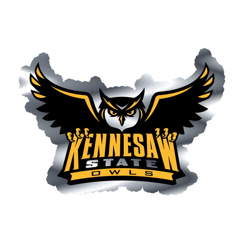 Kennesaw State Owls - Silver Chrome Vinyl Decal - Custom Size