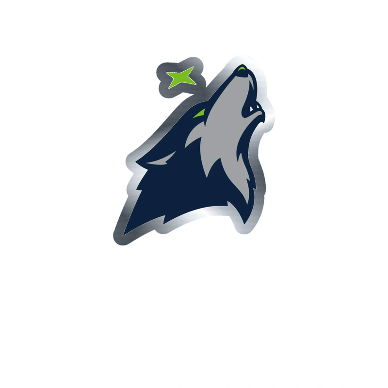 Minnesota Timberwolves - Image 6 - Silver Chrome Vinyl Sticker - Custom Size
