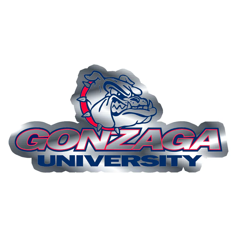 Gonzaga University - Image 1 - Silver Chrome Vinyl Decal - Custom Size