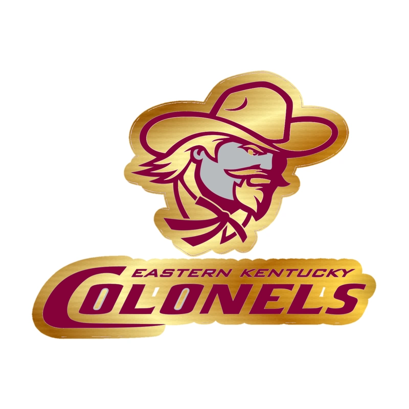 Eastern Kentucky Colonels - Image 2 - Gold Chrome Vinyl Decal - Custom Size