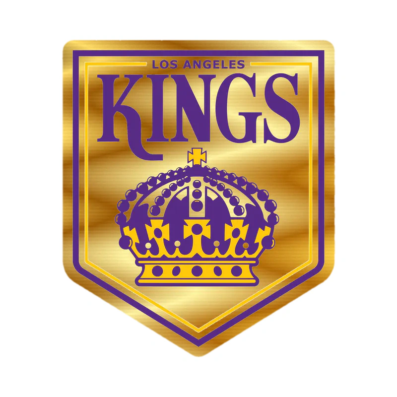 Los Angeles Kings - Kings With Crown - Gold Chrome Vinyl Sticker - Custom Size