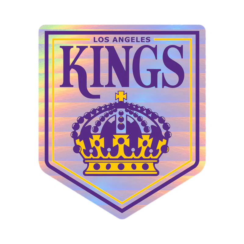 Los Angeles Kings - Kings With Crown - Holographic Vinyl Sticker - Custom Size