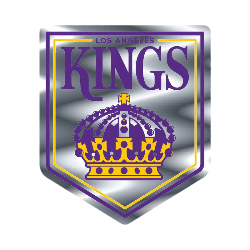 Los Angeles Kings - Kings With Crown - Silver Chrome Vinyl Sticker - Custom Size