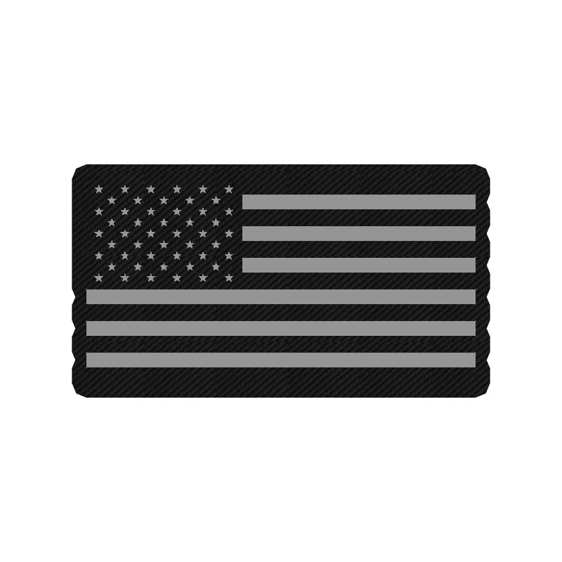 Black and Gray American Flag Carbon Fiber Vinyl Decal - custom size