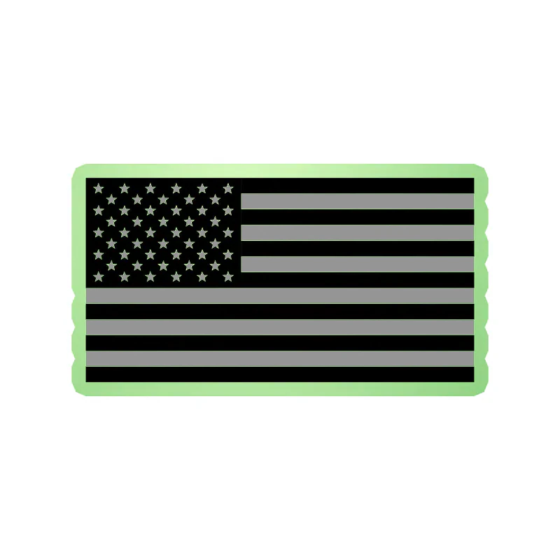 Black and Gray American Flag Glow in the Dark Vinyl Decal - custom size