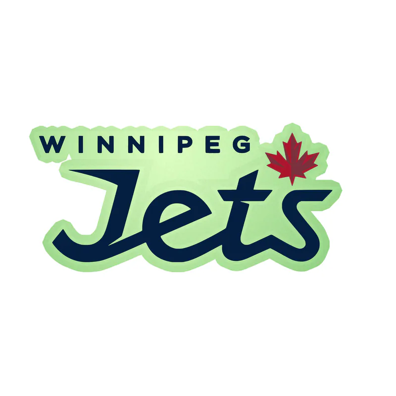 Winnipeg Jets - Jets Lettering - Glow in the Dark Vinyl Sticker - Custom Size
