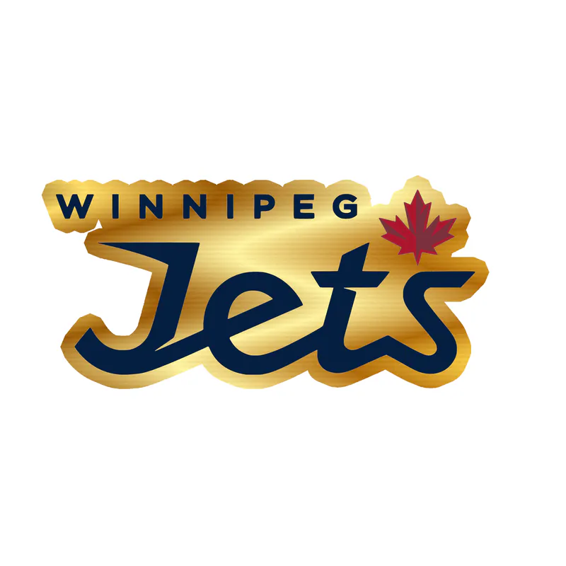 Winnipeg Jets - Jets Lettering - Gold Chrome Vinyl Sticker - Custom Size